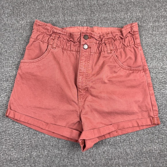 Abercrombie & Fitch Paper Bag Shorts Women's Medium Red Casual Preppy Y2K - Picture 1 of 7